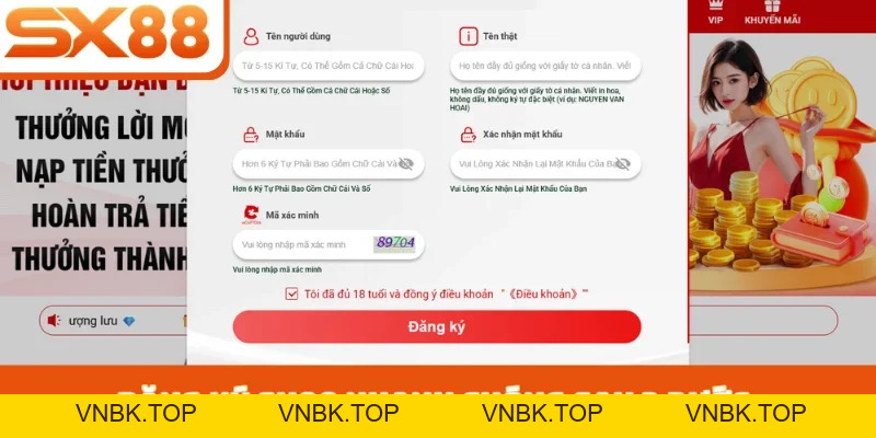 Đăng ký SX88 nhận ngay tài khoản VIP cùng ưu đãi khủng