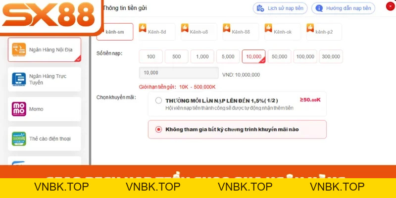 Nạp tiền SX88 - Chinh phục mọi giới hạn chỉ sau 3 phút